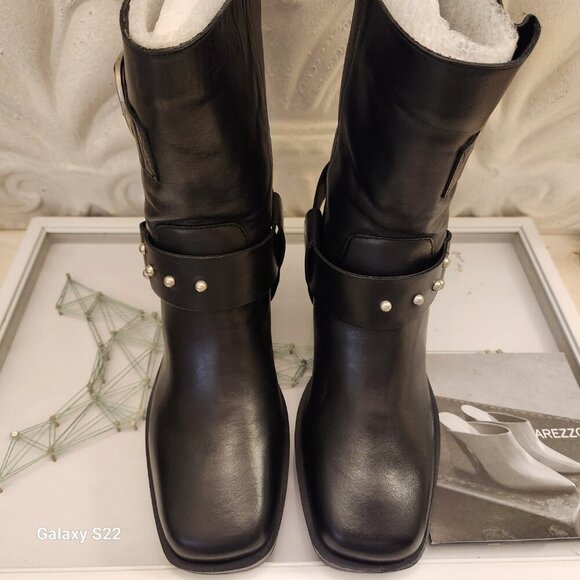Arezzo "Kaia" Block Bootie Leather Biker style. NIB. Size 6 - Picture 5 of 12